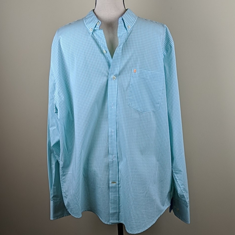 Izod Checkered Button Down Shirt. - image 1